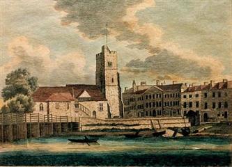 St Mary's & surrounding houses, Putney (1796)